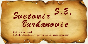Svetomir Burkanović vizit kartica